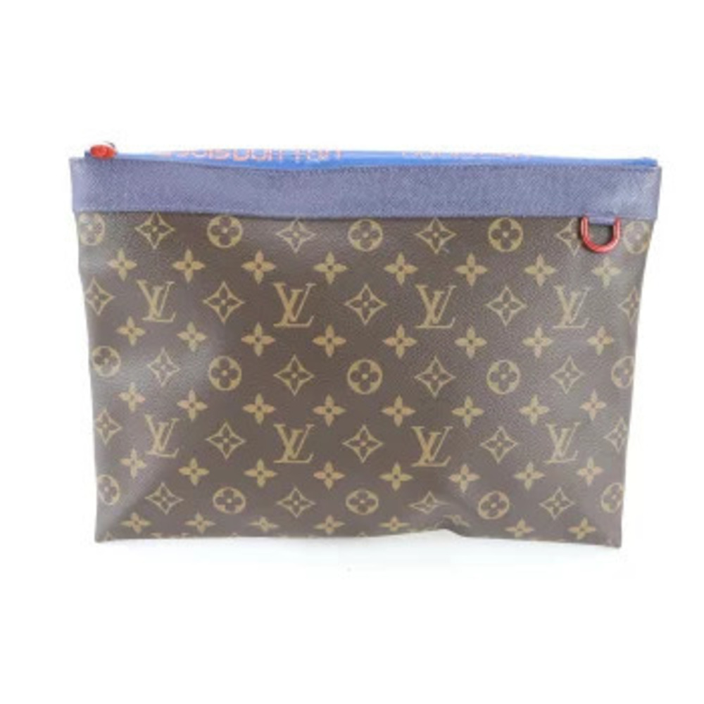 Louis Vuitton Monogram Pochette Apollo Leather Pouch Shoulder Bag Brown